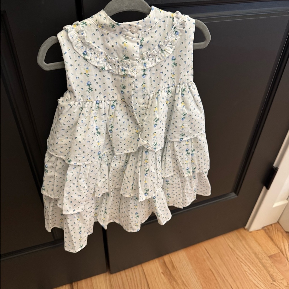 Janie and Jack Floral Ruffle Sleeveless Dress - baby girl
